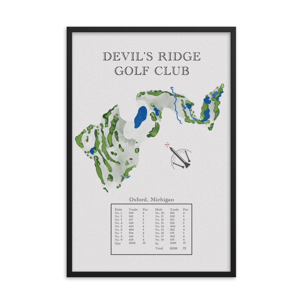 Devil's Ridge Golf Club, Michigan - Golf Course Print - PARZ ONLY GOLF PRINTS