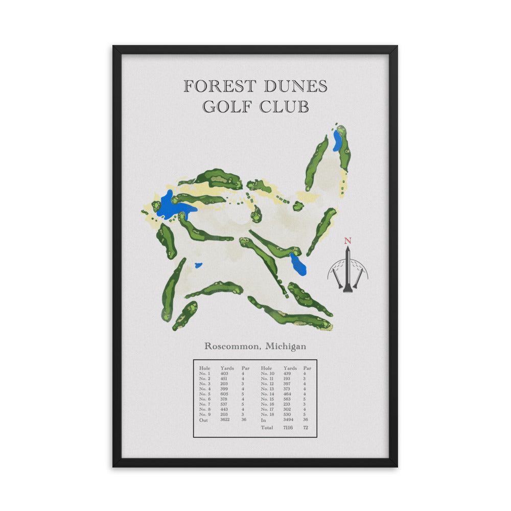 Forest Dunes Golf Club, Michigan - Golf Course Print - PARZ ONLY GOLF PRINTS