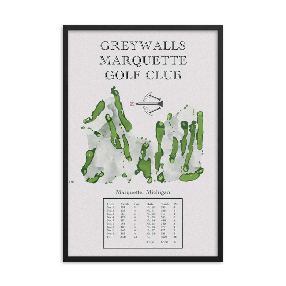 Greywalls Marquette Golf Club, Michigan - Golf Course Print - PARZ ONLY GOLF PRINTS