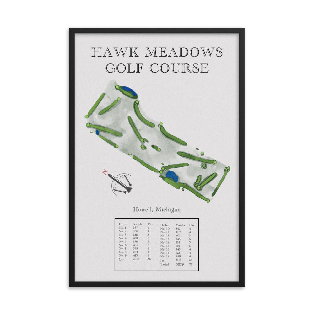 Hawk Meadows Golf Course, Michigan - Golf Course Print - PARZ ONLY GOLF PRINTS