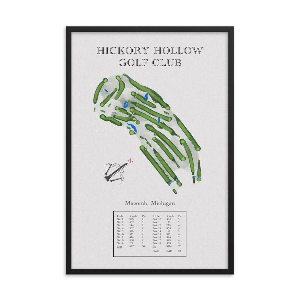 Hickory Hollow Golf Club, Michigan - Golf Course Print - PARZ ONLY GOLF PRINTS
