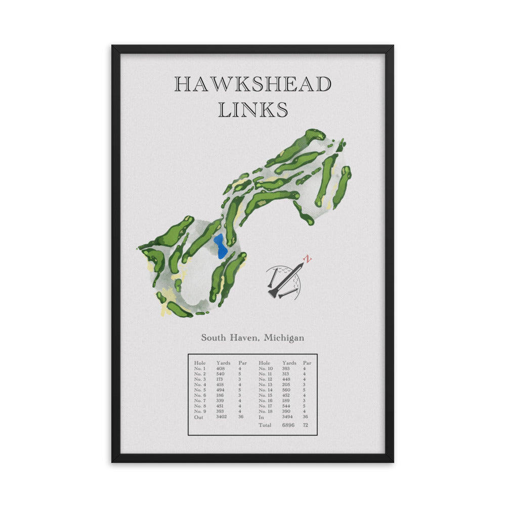 Hawkshead Links, Michigan - Golf Course Print - PARZ ONLY GOLF PRINTS
