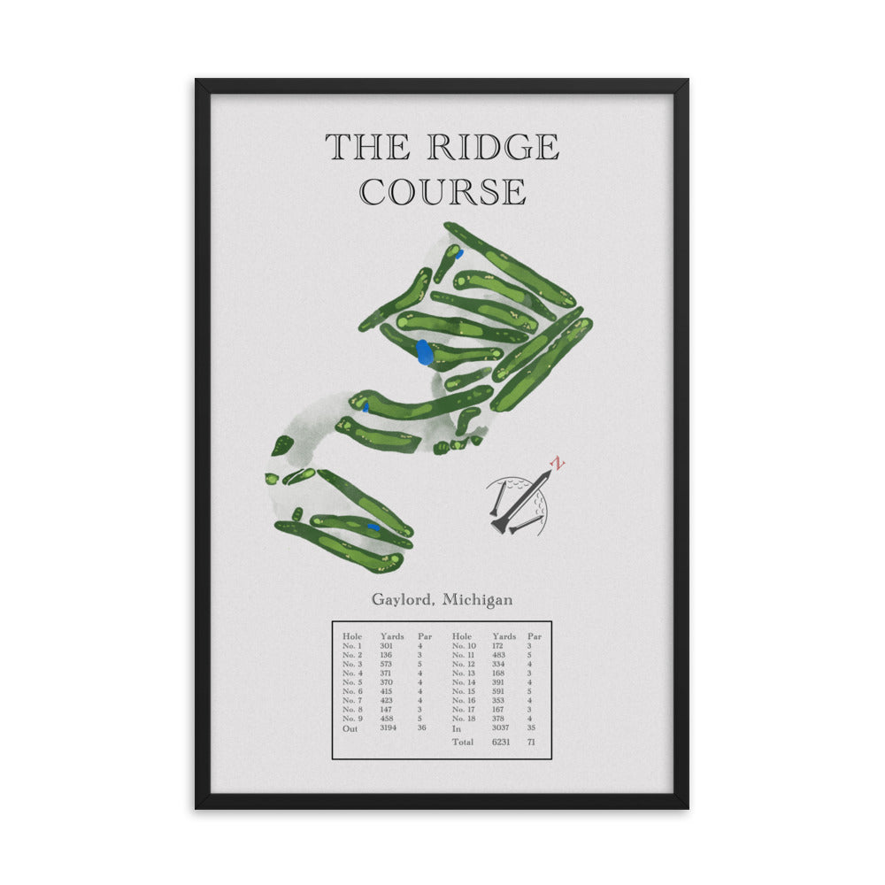 The Ridge Course, Michigan - Golf Course Print - PARZ ONLY GOLF PRINTS