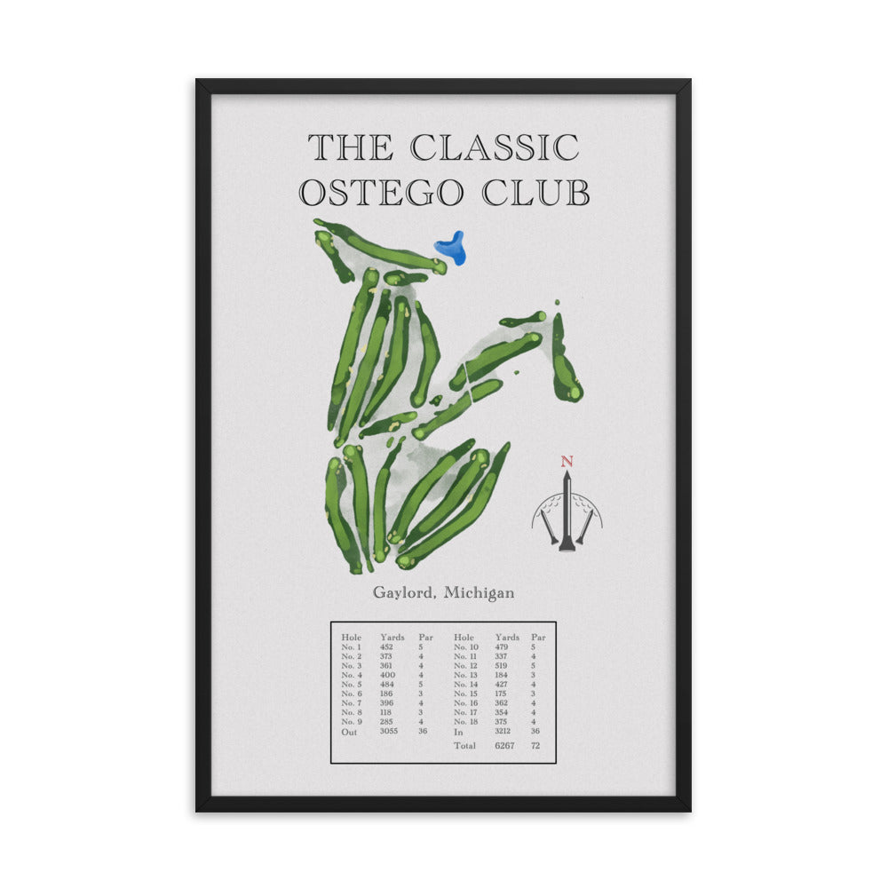 The Classic Ostego Club, Michigan - Golf Course Print - PARZ ONLY GOLF PRINTS