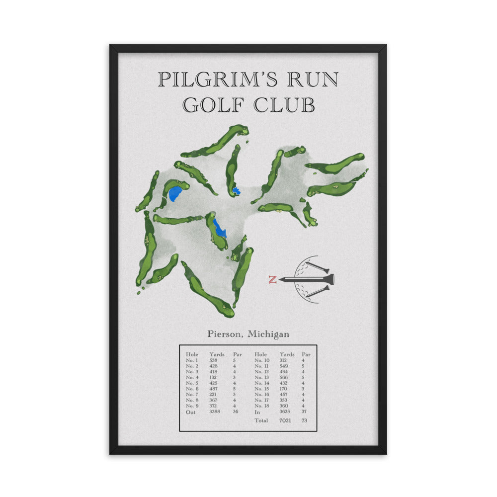 Pilgrim's Run Golf Club, Michigan - Golf Course Print - PARZ ONLY GOLF PRINTS