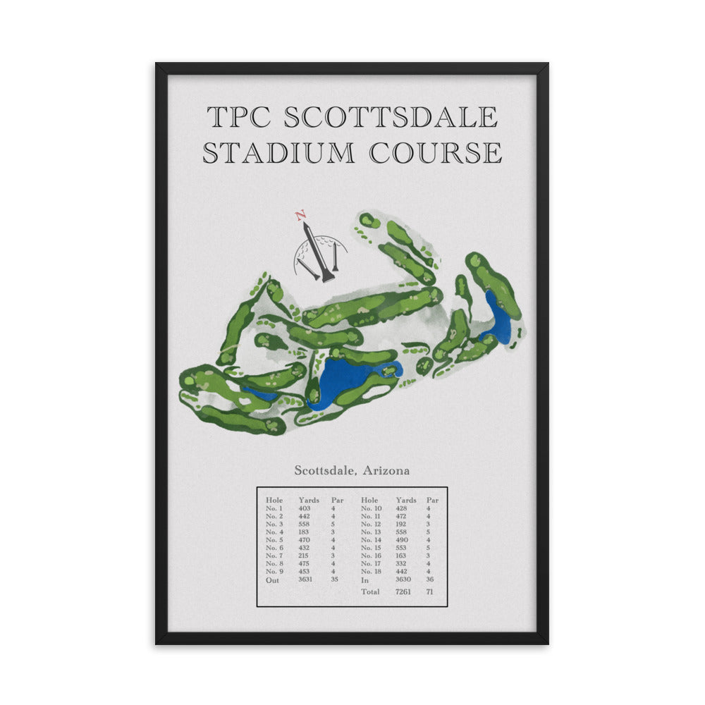 TPC Scottsdale Stadium Course, Arizona - Golf Course Print - PARZ ONLY GOLF PRINTS