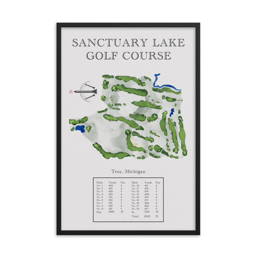 Sanctuary Lake Golf Course, Michigan - Golf Course Print - PARZ ONLY GOLF PRINTS