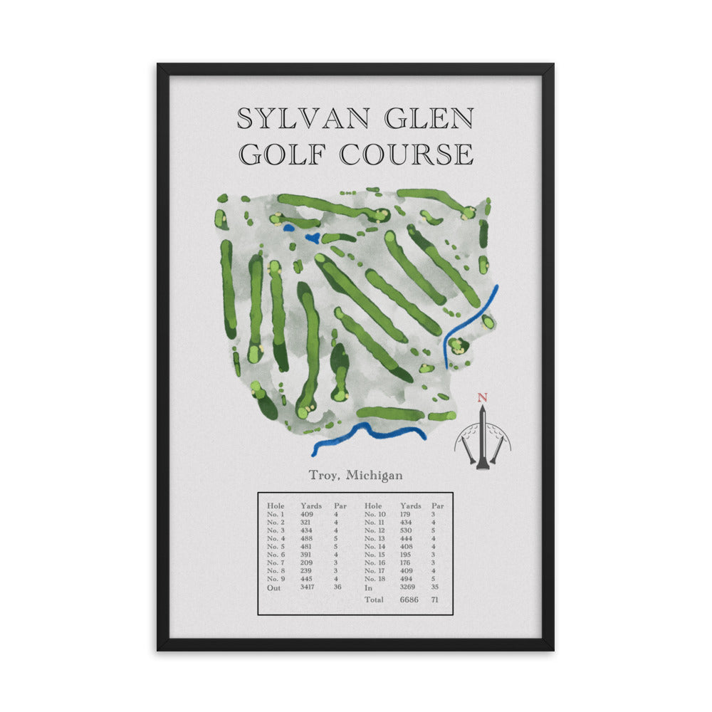Sylvan Glen Golf Course, Michigan - Golf Course Print - PARZ ONLY GOLF PRINTS