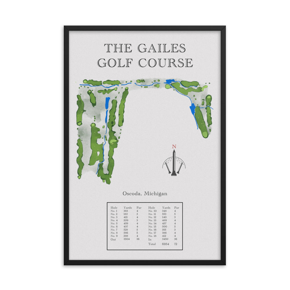 The Gailes Golf Course, Michigan - Golf Course Print - PARZ ONLY GOLF PRINTS