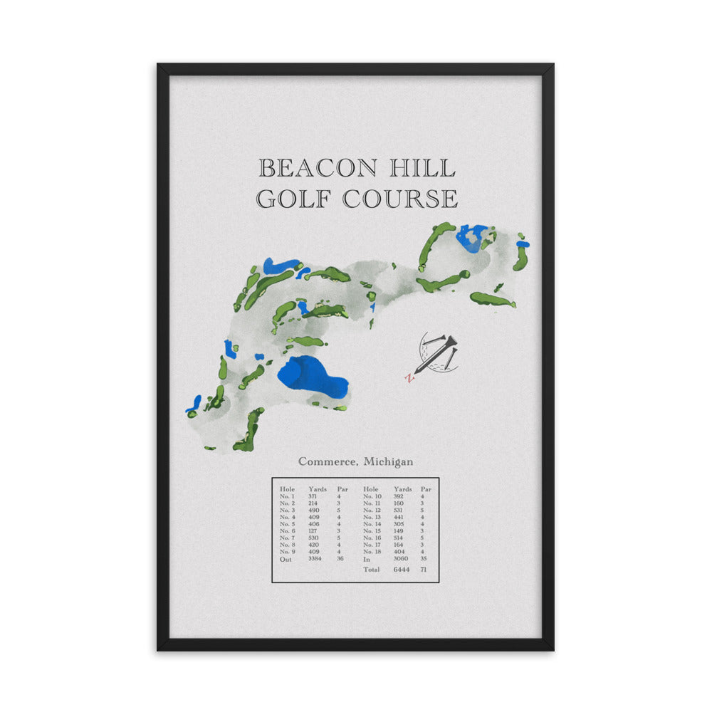 Beacon Hill Golf Course, Michigan - Golf Course Print - PARZ ONLY GOLF PRINTS
