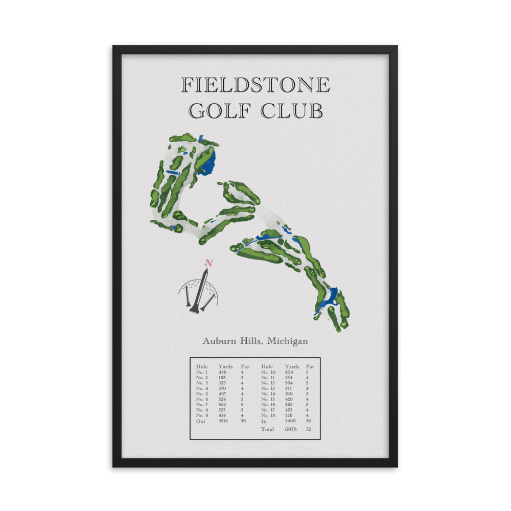 Fieldstone Golf Club, Michigan - Golf Course Print - PARZ ONLY GOLF PRINTS