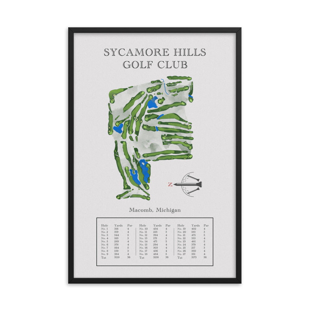 Sycamore Hills Golf Club, Michigan - Golf Course Print - PARZ ONLY GOLF PRINTS
