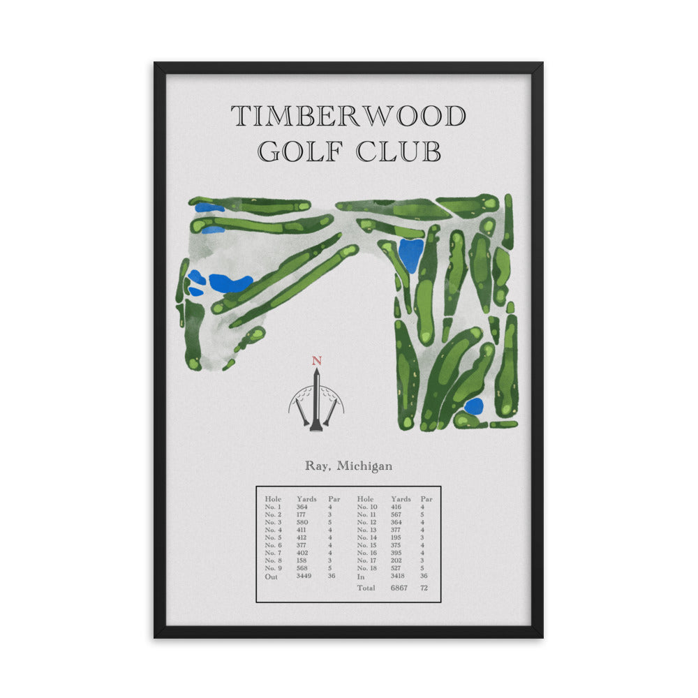 Timberwood Golf Club, Michigan - Golf Course Print - PARZ ONLY GOLF PRINTS