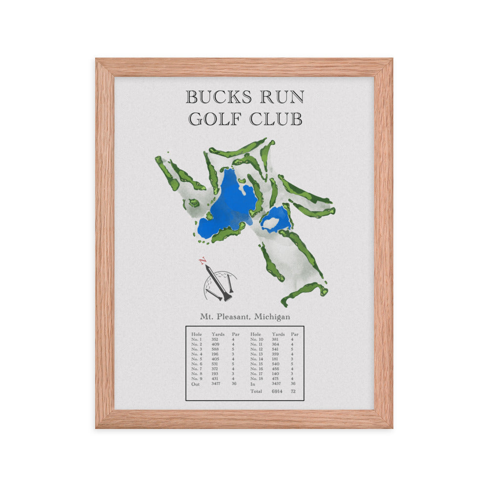 Bucks Run Golf Club, Michigan - Golf Course Print - PARZ ONLY GOLF PRINTS