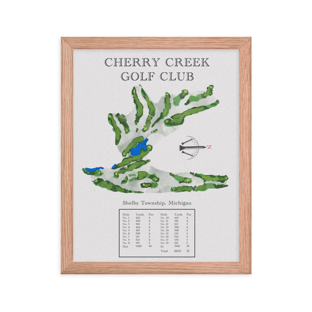 Cherry Creek Golf Club, Michigan - Golf Course Print - PARZ ONLY GOLF PRINTS