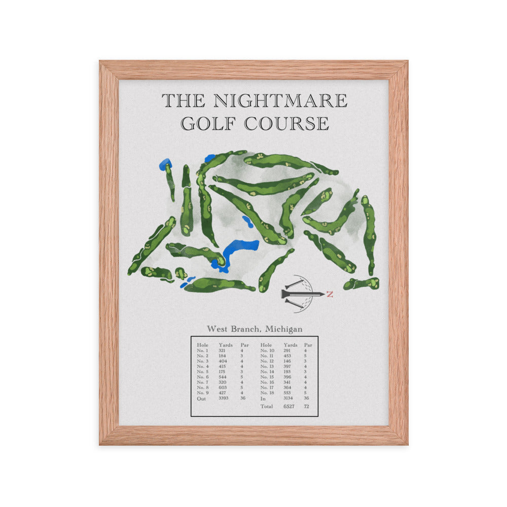 The Nightmare Golf Course, Michigan - Golf Course Print - PARZ ONLY GOLF PRINTS