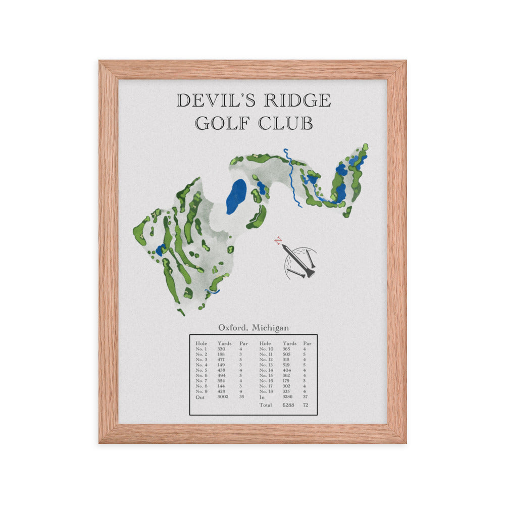 Devil's Ridge Golf Club, Michigan - Golf Course Print - PARZ ONLY GOLF PRINTS