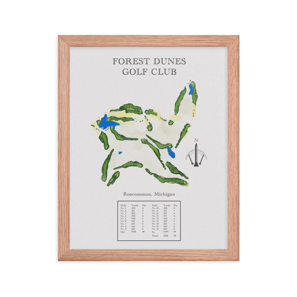 Forest Dunes Golf Club, Michigan - Golf Course Print - PARZ ONLY GOLF PRINTS