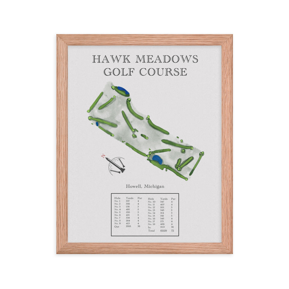 Hawk Meadows Golf Course, Michigan - Golf Course Print - PARZ ONLY GOLF PRINTS