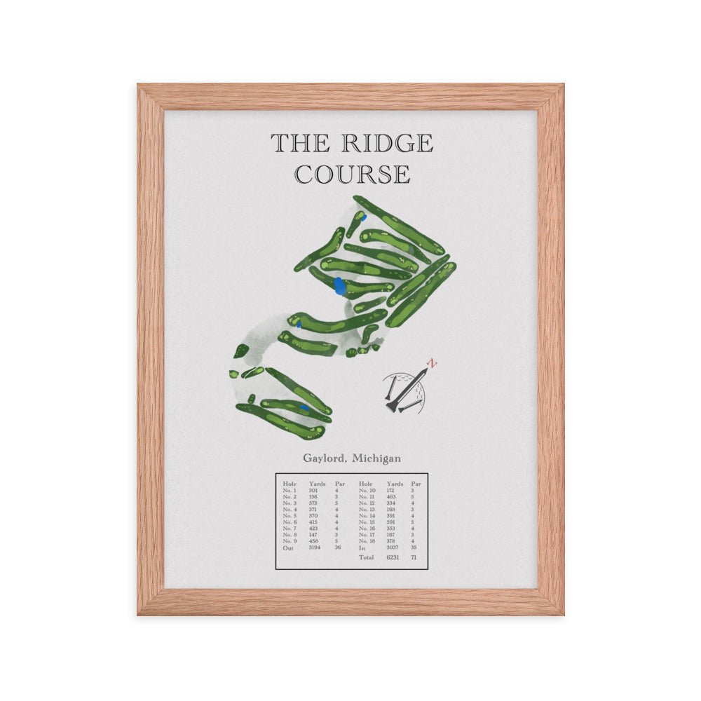 The Ridge Course, Michigan - Golf Course Print - PARZ ONLY GOLF PRINTS