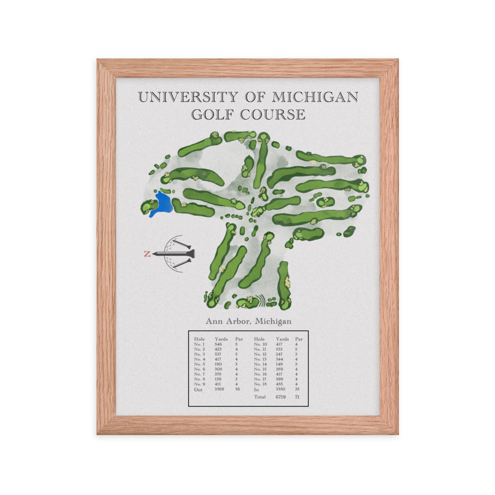 University of Michigan Golf Course, Michigan - Golf Course Print - PARZ ONLY GOLF PRINTS