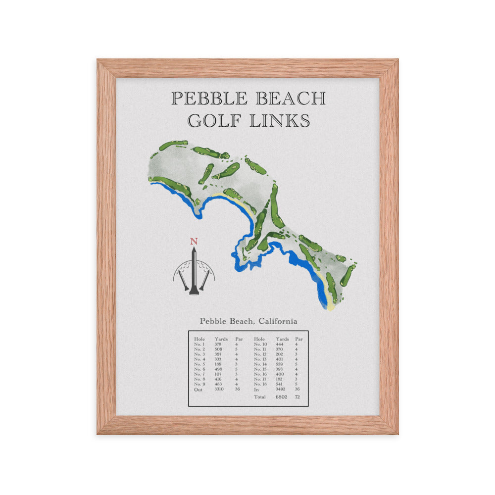 Pebble Beach Golf Links, California - Golf Course Print - PARZ ONLY GOLF PRINTS