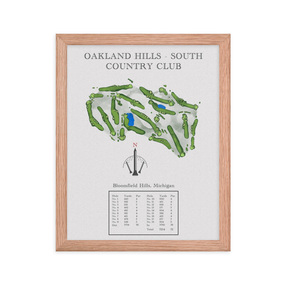 Oakland Hills South, Country Club, Michigan - Golf Course Print - PARZ ONLY GOLF PRINTS