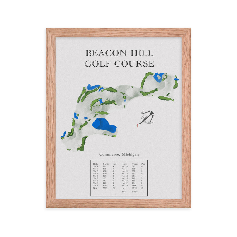 Beacon Hill Golf Course, Michigan - Golf Course Print - PARZ ONLY GOLF PRINTS