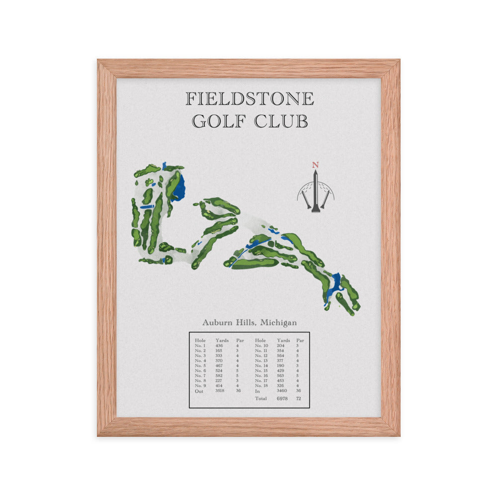 Fieldstone Golf Club, Michigan - Golf Course Print - PARZ ONLY GOLF PRINTS