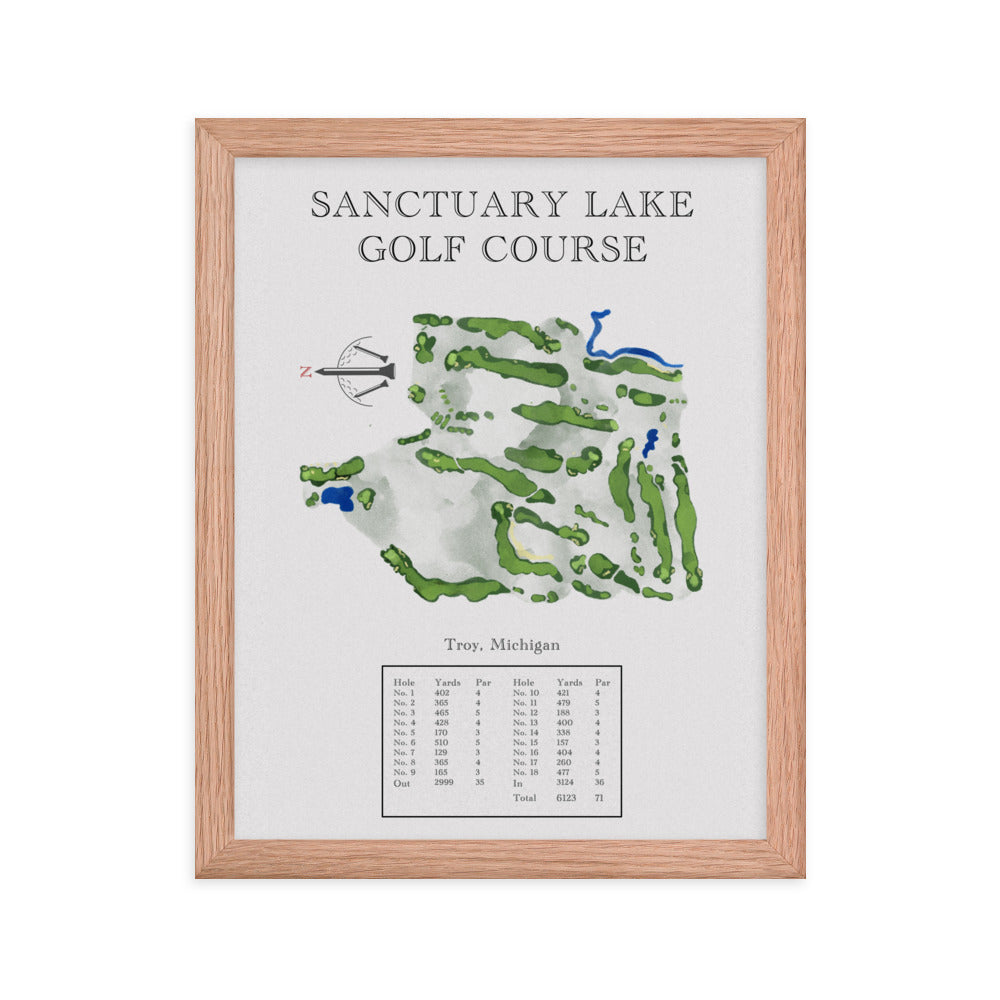 Sanctuary Lake Golf Course, Michigan - Golf Course Print - PARZ ONLY GOLF PRINTS