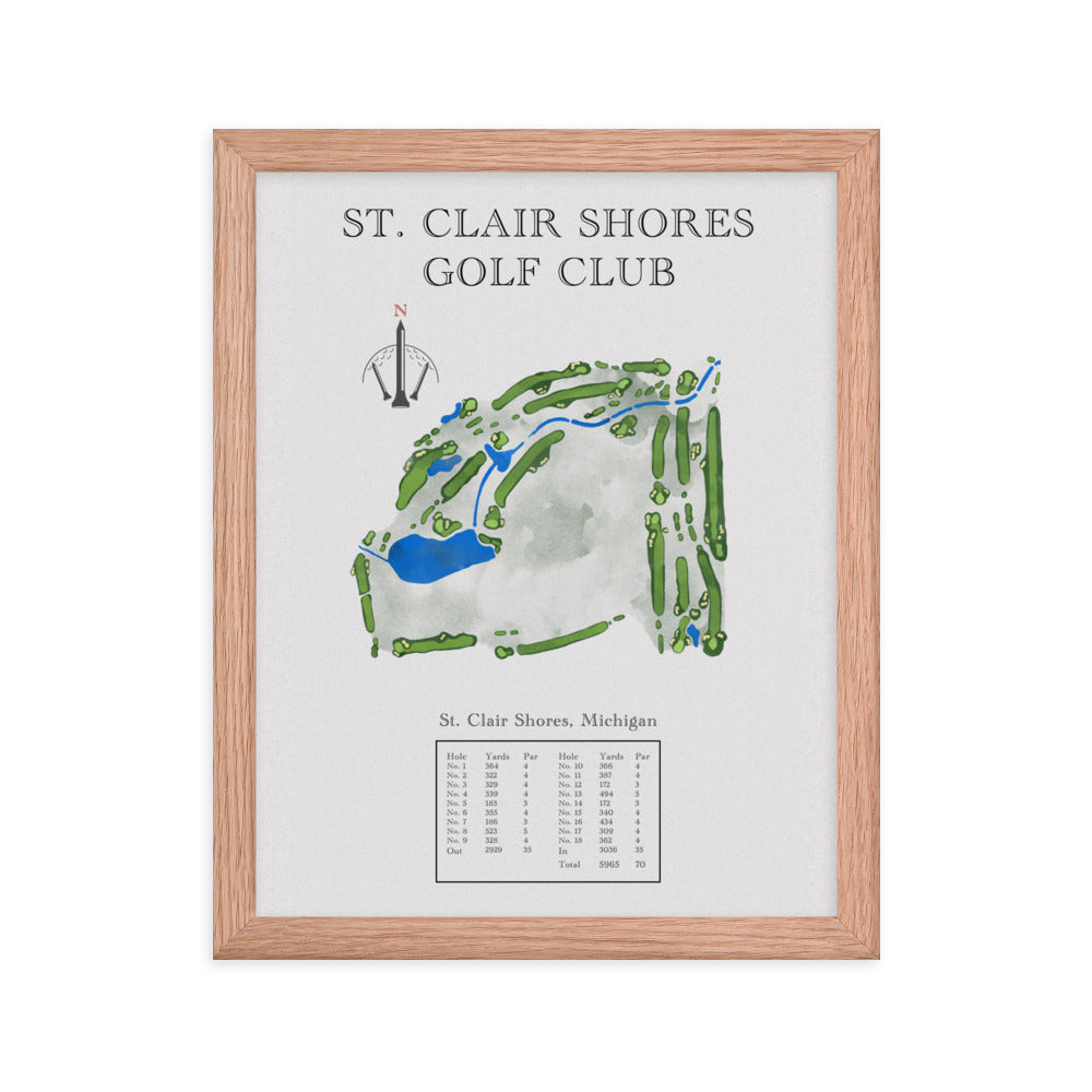 St. Clair Shores Golf Club, Michigan - Golf Course Print - PARZ ONLY GOLF PRINTS