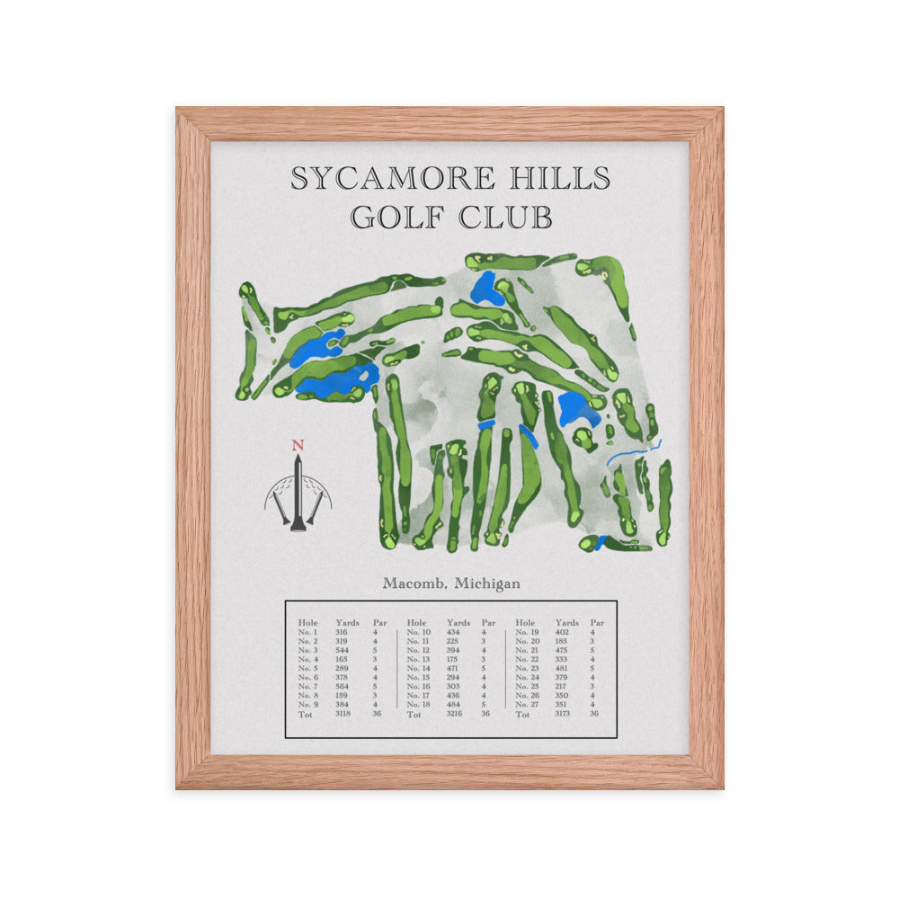 Sycamore Hills Golf Club, Michigan - Golf Course Print - PARZ ONLY GOLF PRINTS