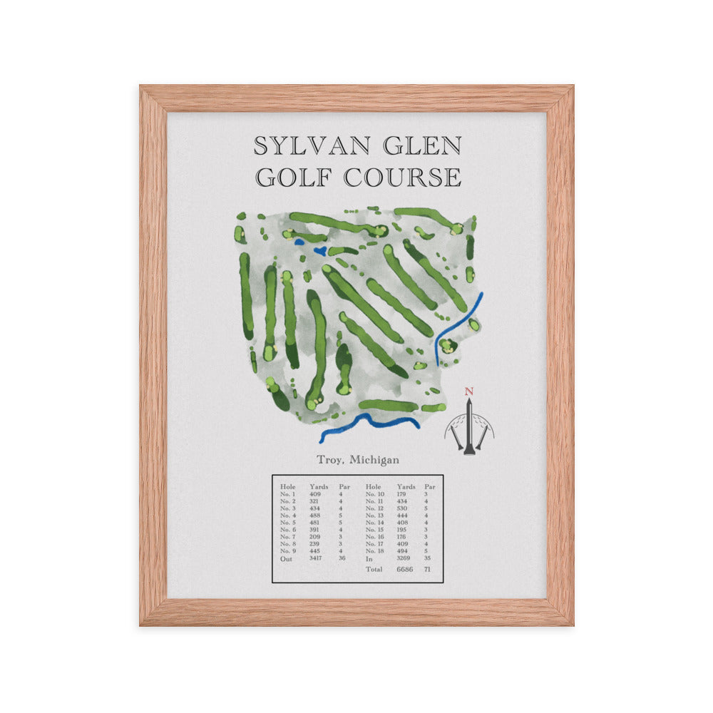 Sylvan Glen Golf Course, Michigan - Golf Course Print - PARZ ONLY GOLF PRINTS