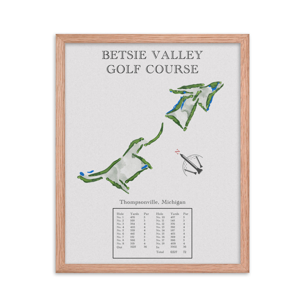 Betsie Valley Golf Course, Michigan - Golf Course Print - PARZ ONLY GOLF PRINTS