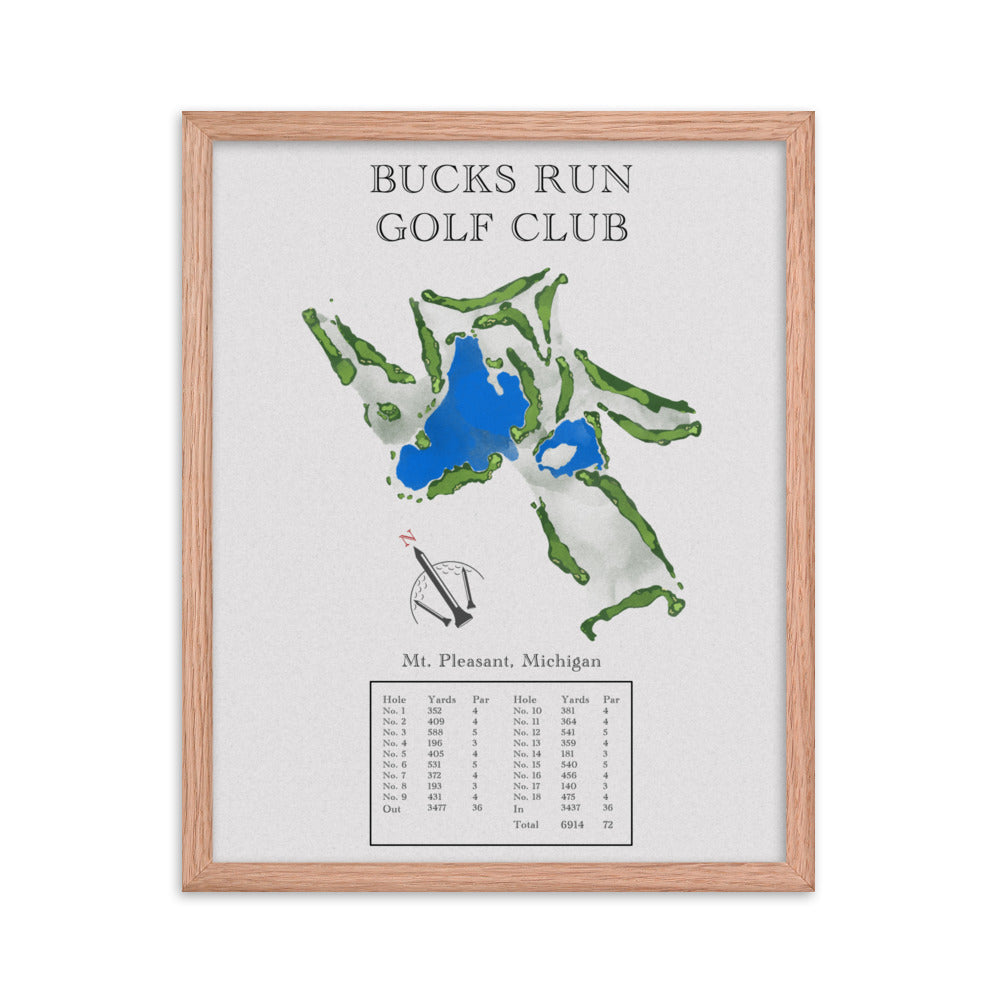 Bucks Run Golf Club, Michigan - Golf Course Print - PARZ ONLY GOLF PRINTS