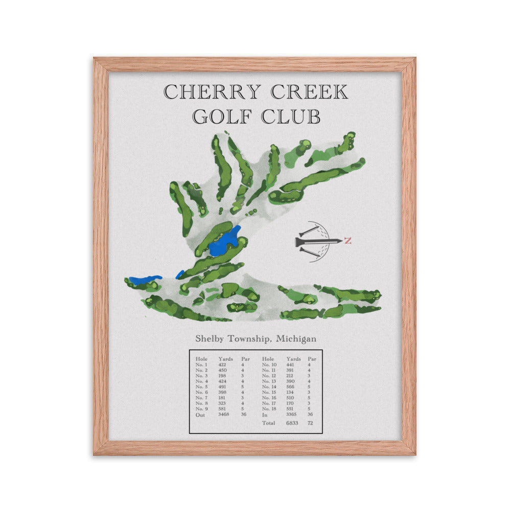 Cherry Creek Golf Club, Michigan - Golf Course Print - PARZ ONLY GOLF PRINTS