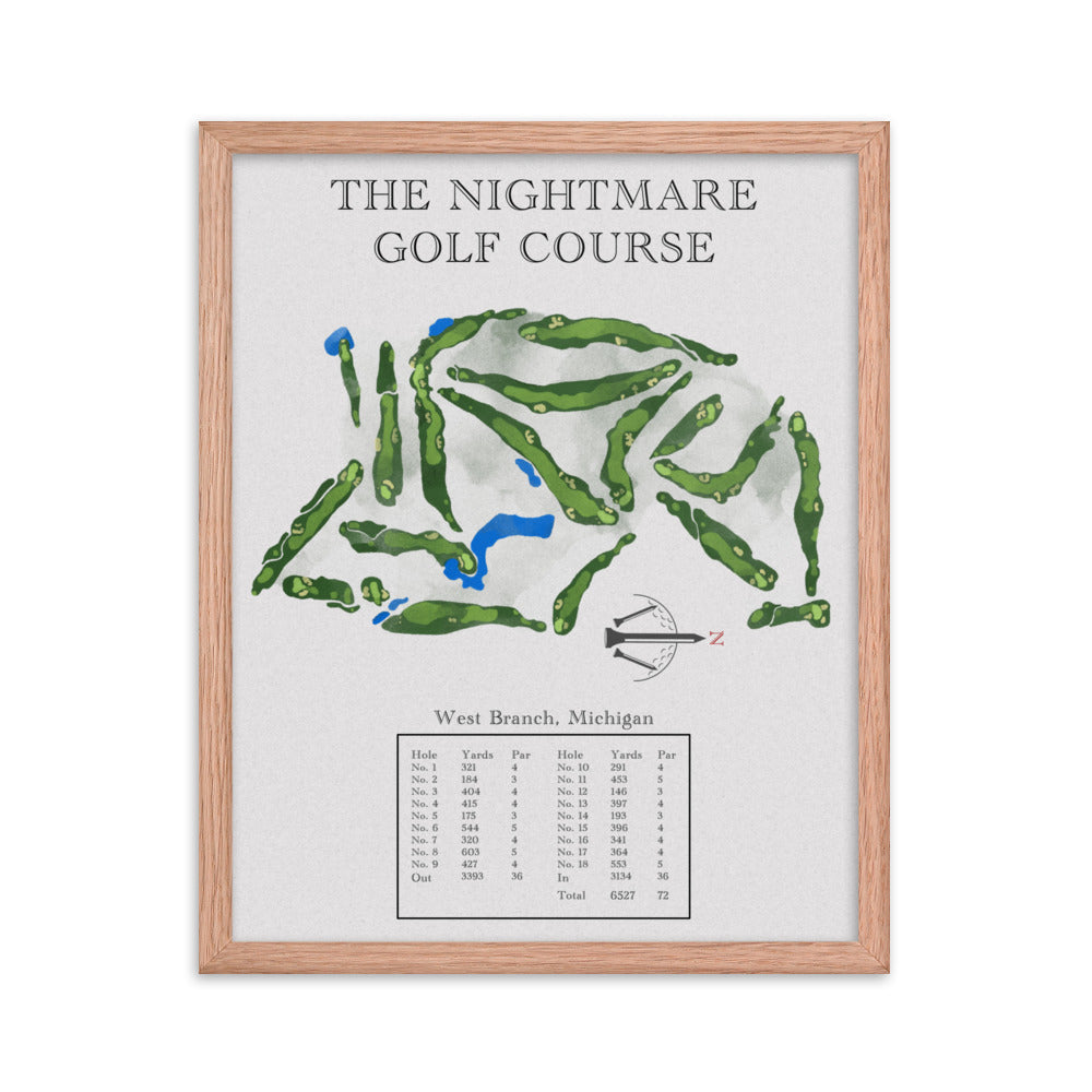 The Nightmare Golf Course, Michigan - Golf Course Print - PARZ ONLY GOLF PRINTS