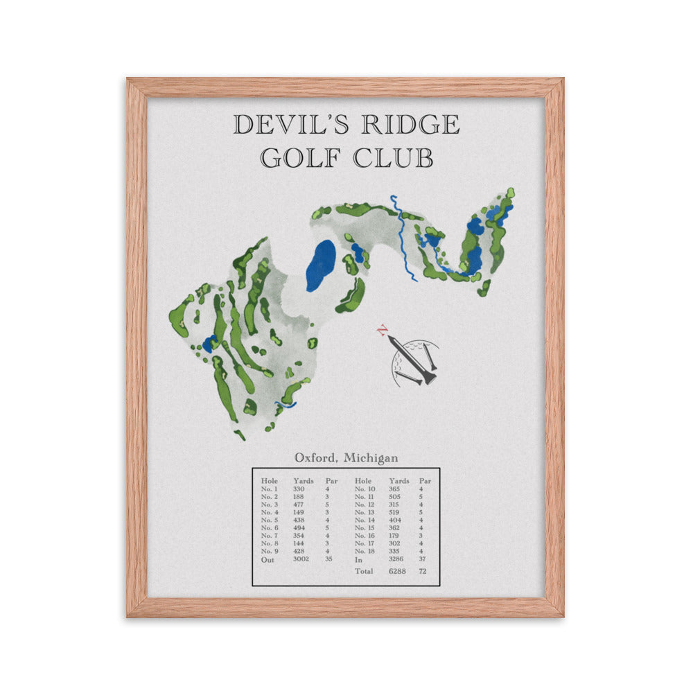 Devil's Ridge Golf Club, Michigan - Golf Course Print - PARZ ONLY GOLF PRINTS