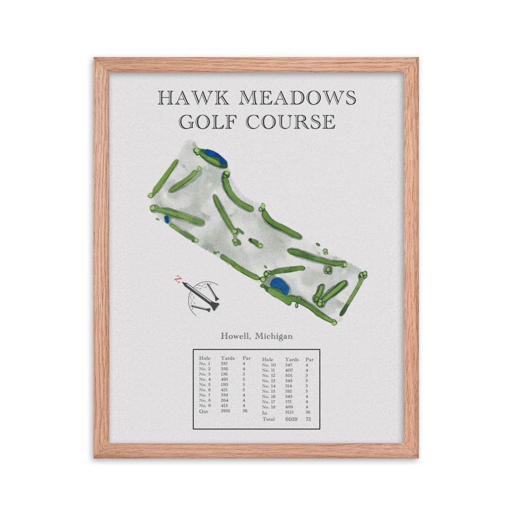Hawk Meadows Golf Course, Michigan - Golf Course Print - PARZ ONLY GOLF PRINTS