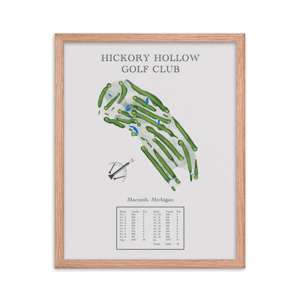 Hickory Hollow Golf Club, Michigan - Golf Course Print - PARZ ONLY GOLF PRINTS