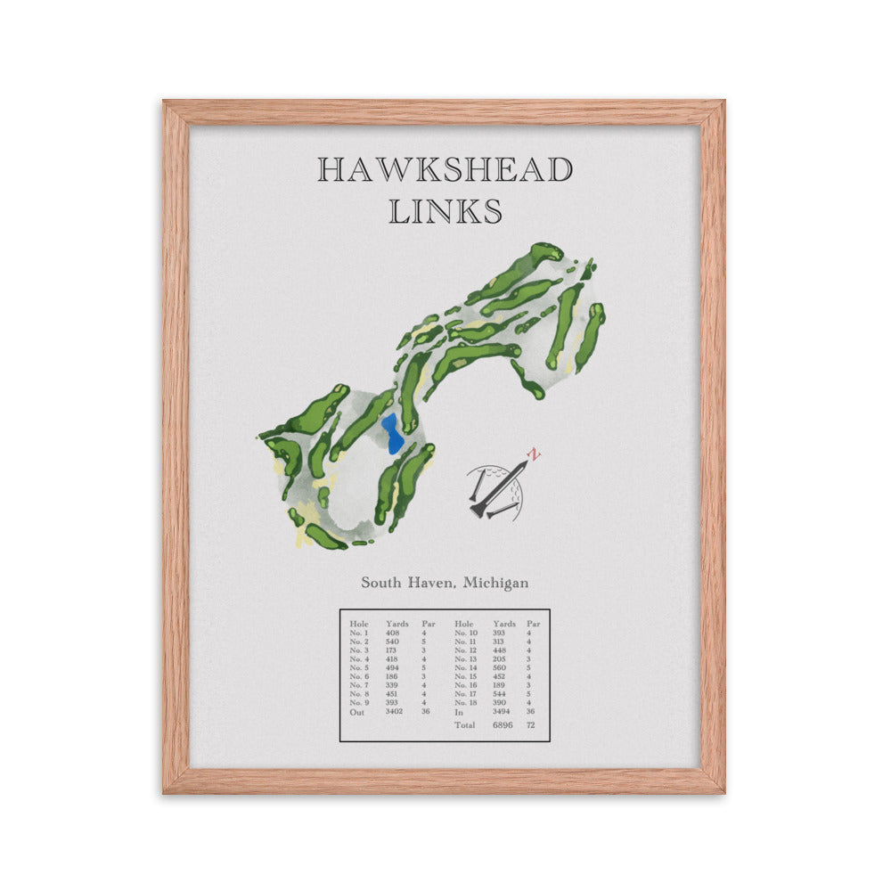 Hawkshead Links, Michigan - Golf Course Print - PARZ ONLY GOLF PRINTS