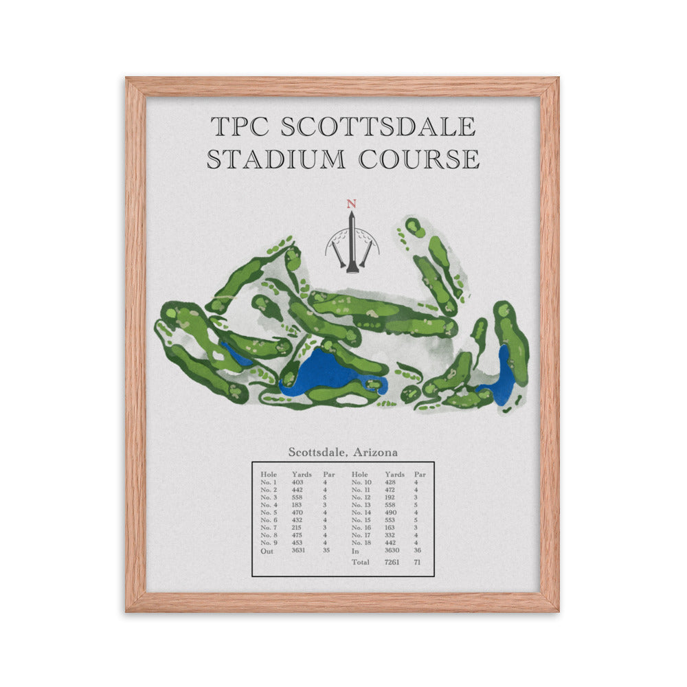 TPC Scottsdale Stadium Course, Arizona - Golf Course Print - PARZ ONLY GOLF PRINTS