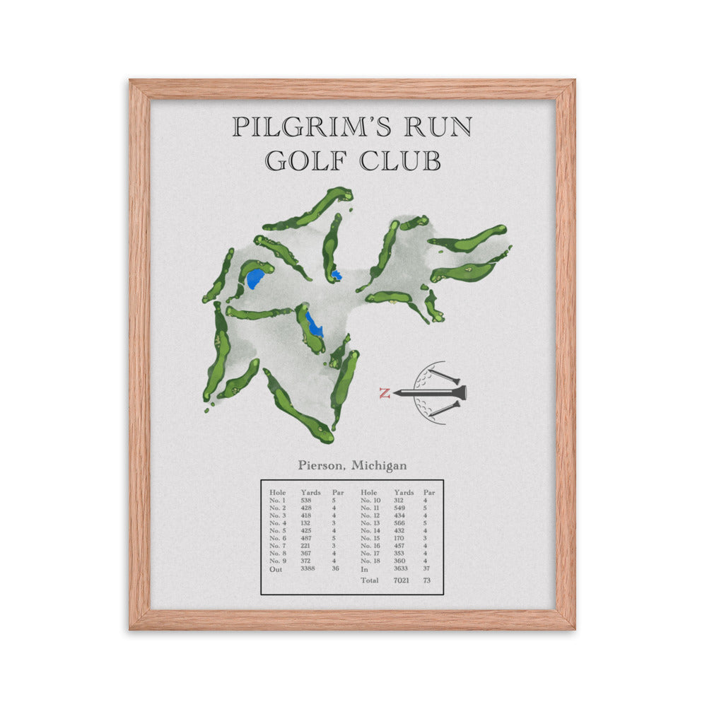 Pilgrim's Run Golf Club, Michigan - Golf Course Print - PARZ ONLY GOLF PRINTS
