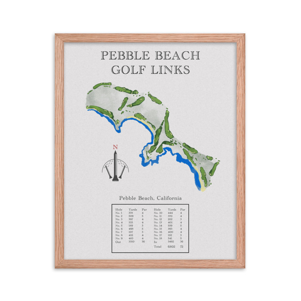 Pebble Beach Golf Links, California - Golf Course Print - PARZ ONLY GOLF PRINTS