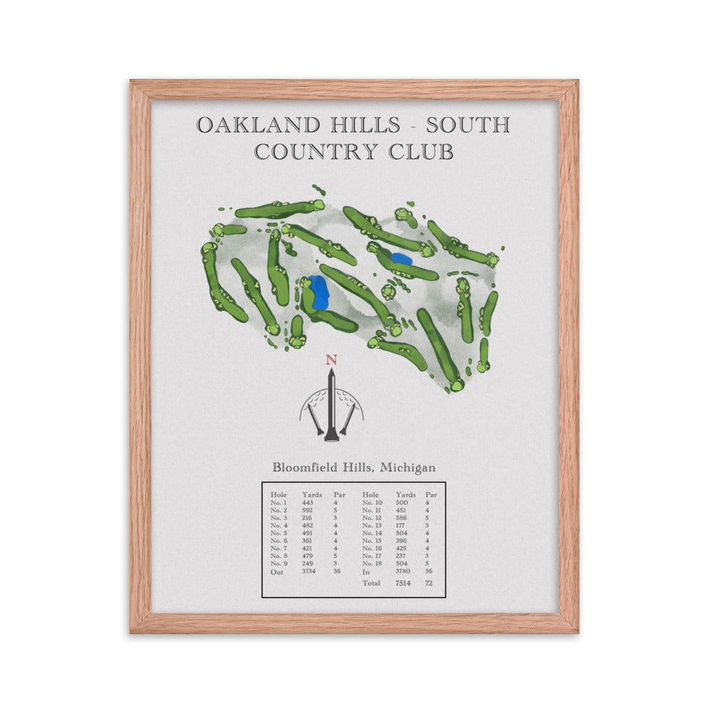 Oakland Hills South, Country Club, Michigan - Golf Course Print - PARZ ONLY GOLF PRINTS