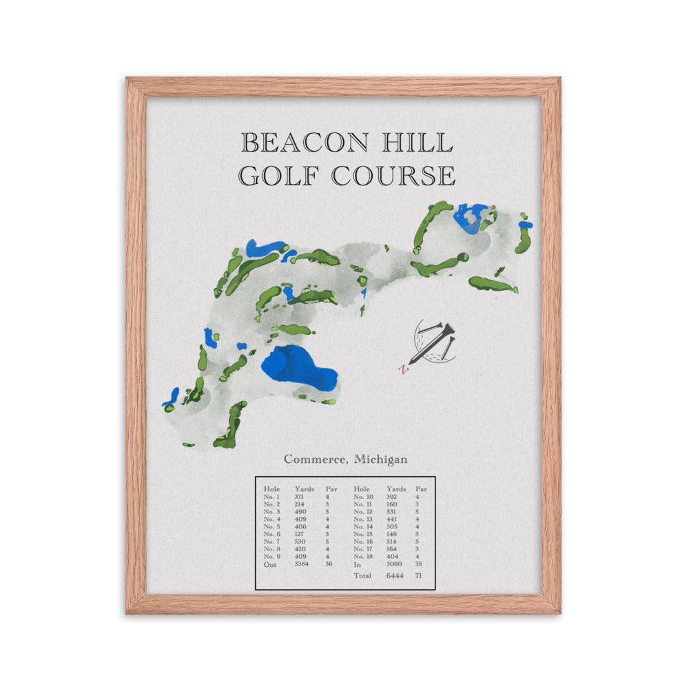 Beacon Hill Golf Course, Michigan - Golf Course Print - PARZ ONLY GOLF PRINTS