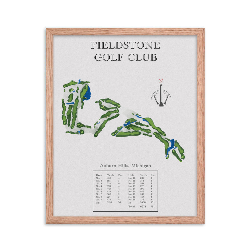 Fieldstone Golf Club, Michigan - Golf Course Print - PARZ ONLY GOLF PRINTS