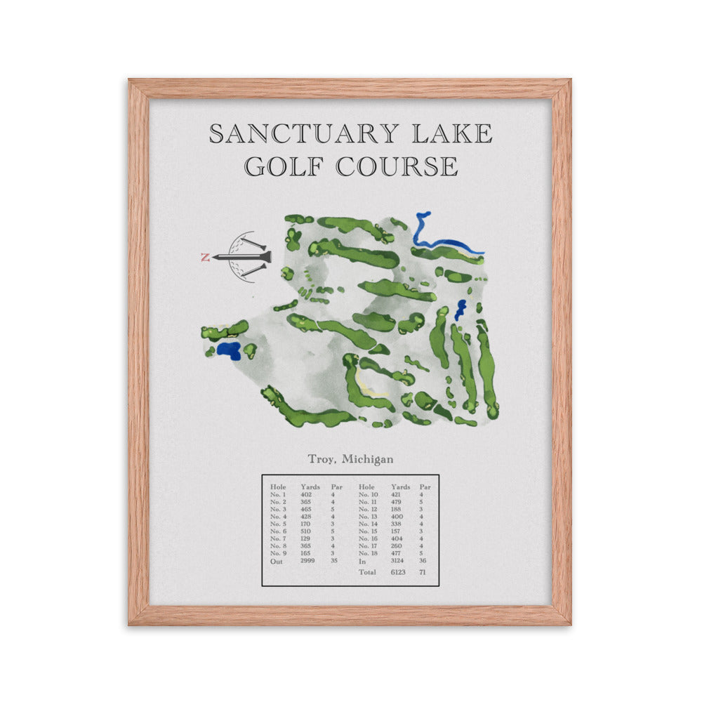 Sanctuary Lake Golf Course, Michigan - Golf Course Print - PARZ ONLY GOLF PRINTS