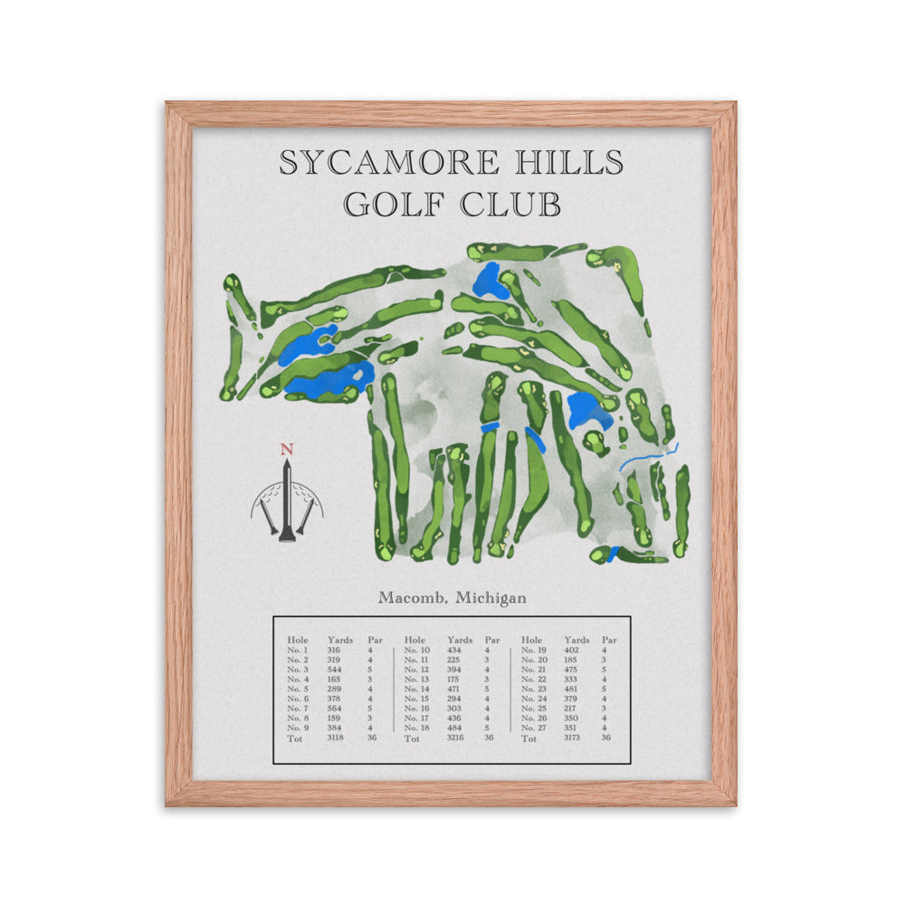 Sycamore Hills Golf Club, Michigan - Golf Course Print - PARZ ONLY GOLF PRINTS