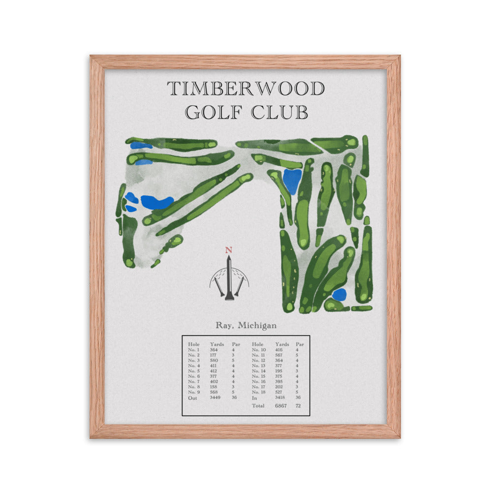 Timberwood Golf Club, Michigan - Golf Course Print - PARZ ONLY GOLF PRINTS